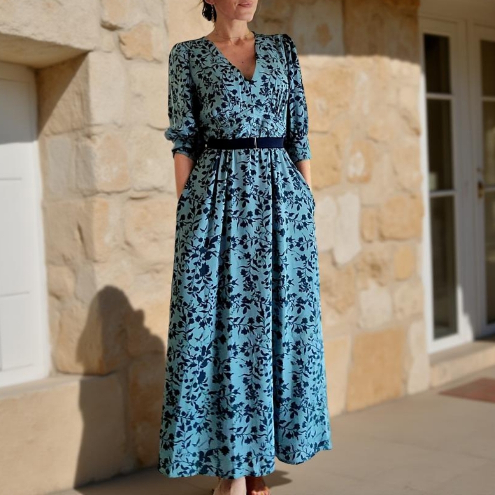 NWT Floral Sea Blue Dress.